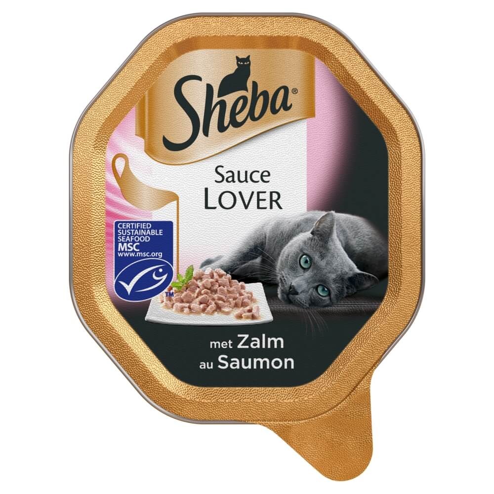 Sheba Sauce Lover met zalm natvoer kat (85 g)