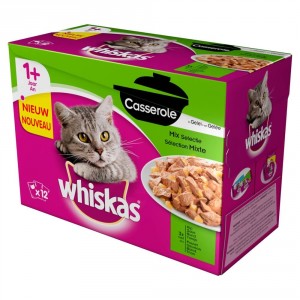 Whiskas 1+ Casserole Mix Selectie in Gelei zakjes 85 gr