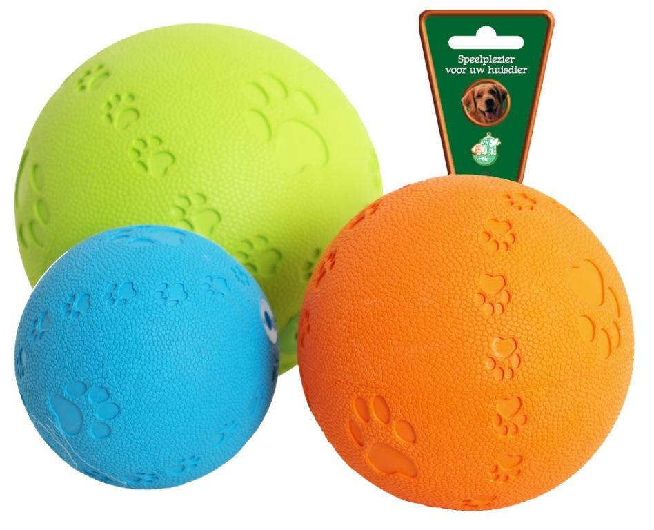 Rubber bal met pootjes en piep