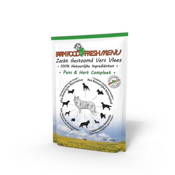 Farm Food Fresh Menu runderpens met hart natvoer hond (zakjes 300g)