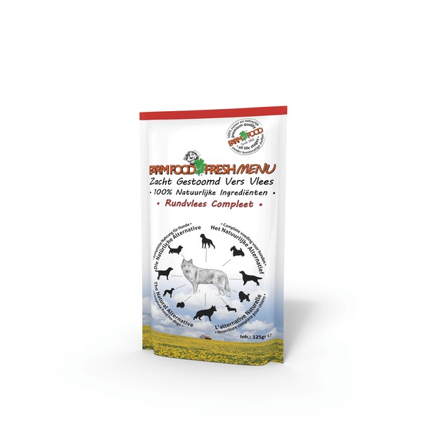 Farm Food Fresh Menu rundvlees natvoer hond (zakjes 125 g)