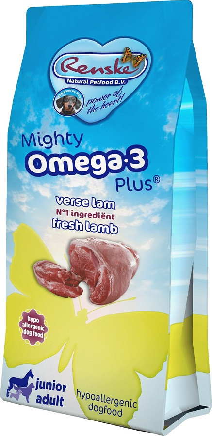 Renske Mighty Omega-3 Plus Junior Adult lam en rijst hypoallergeen hondenvoer