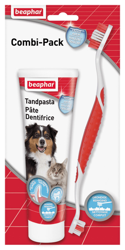 Beaphar Combipack tandpasta & tandenborstel voor hond en kat