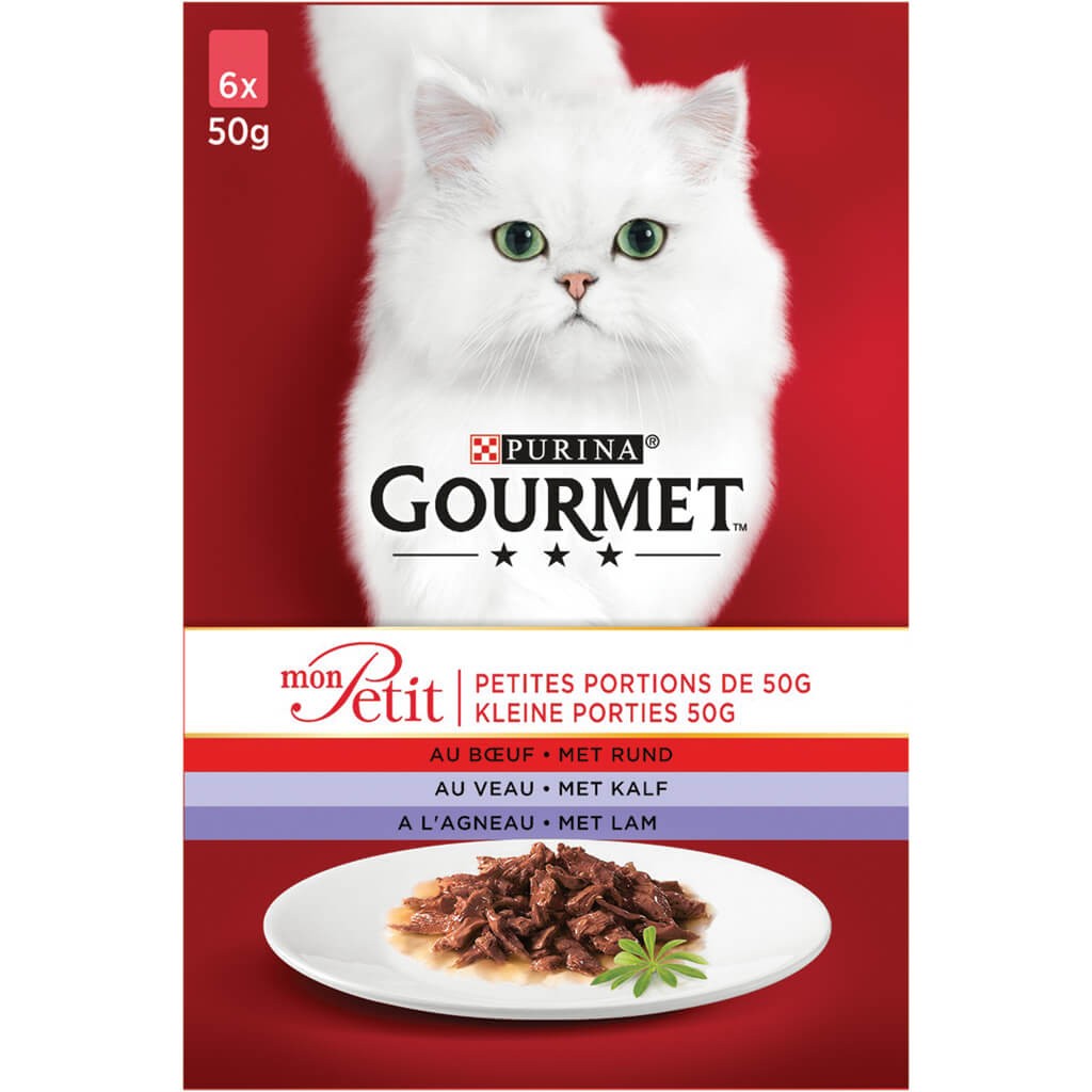 Gourmet Mon Petit met Vlees (6x50g) kattenvoer