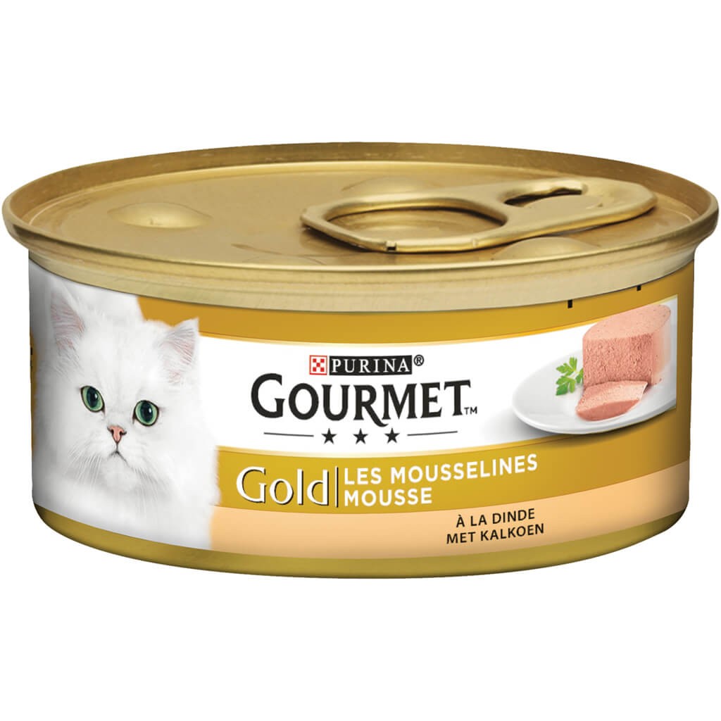 Gourmet Gold Mousse met kalkoen kattenvoer (blik 85 g)