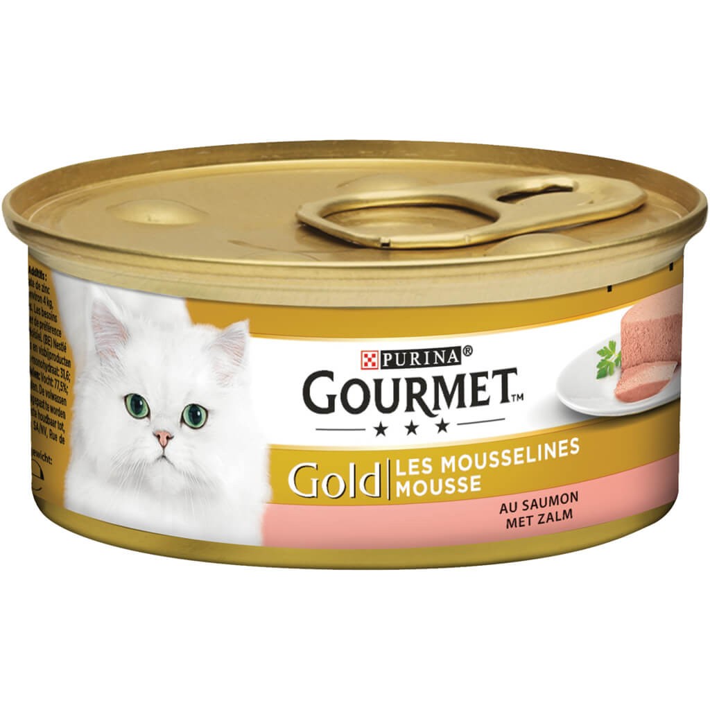 Gourmet Gold Mousse met zalm kattenvoer (blik 85 g)