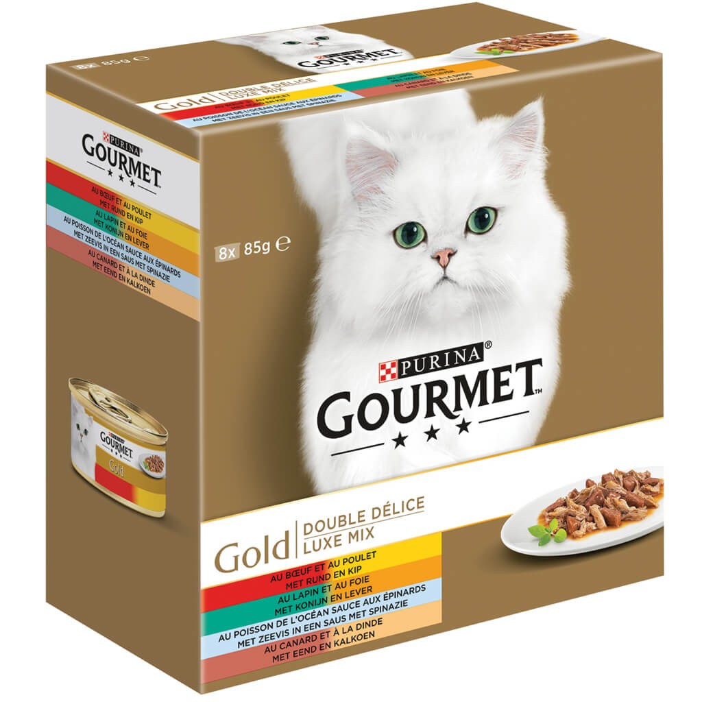 Gourmet Gold Luxe Mix 8-pack natvoer kat (85 g)