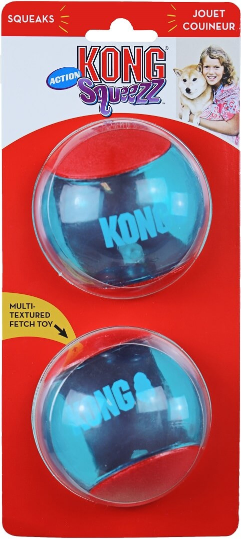 Kong Squeez Action hondenspeeltje groot - 2 stuks