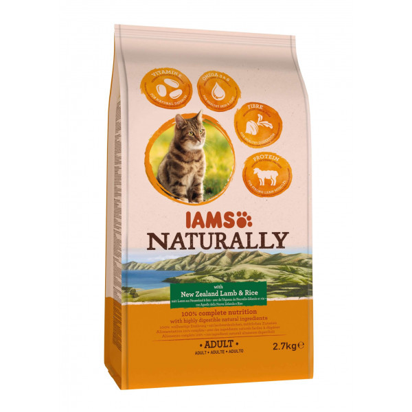 Iams Naturally Adult met lam & rijst kattenvoer