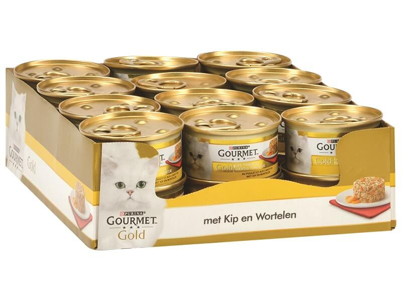Gourmet Gold Hartig Torentje met kip en wortel natvoer kat (24x85 g)