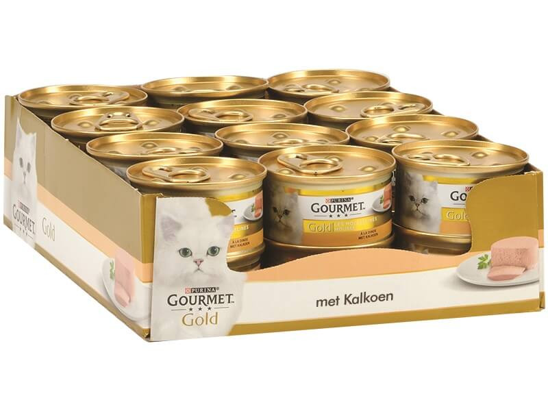 Gourmet Gold Mousse met kalkoen kattenvoer (blik 85 g)