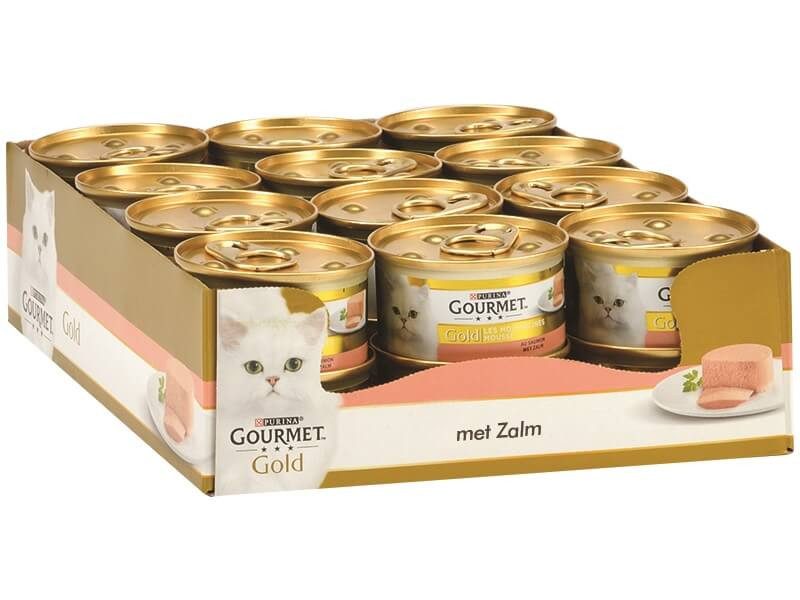 Gourmet Gold Mousse met zalm kattenvoer (blik 85 g)