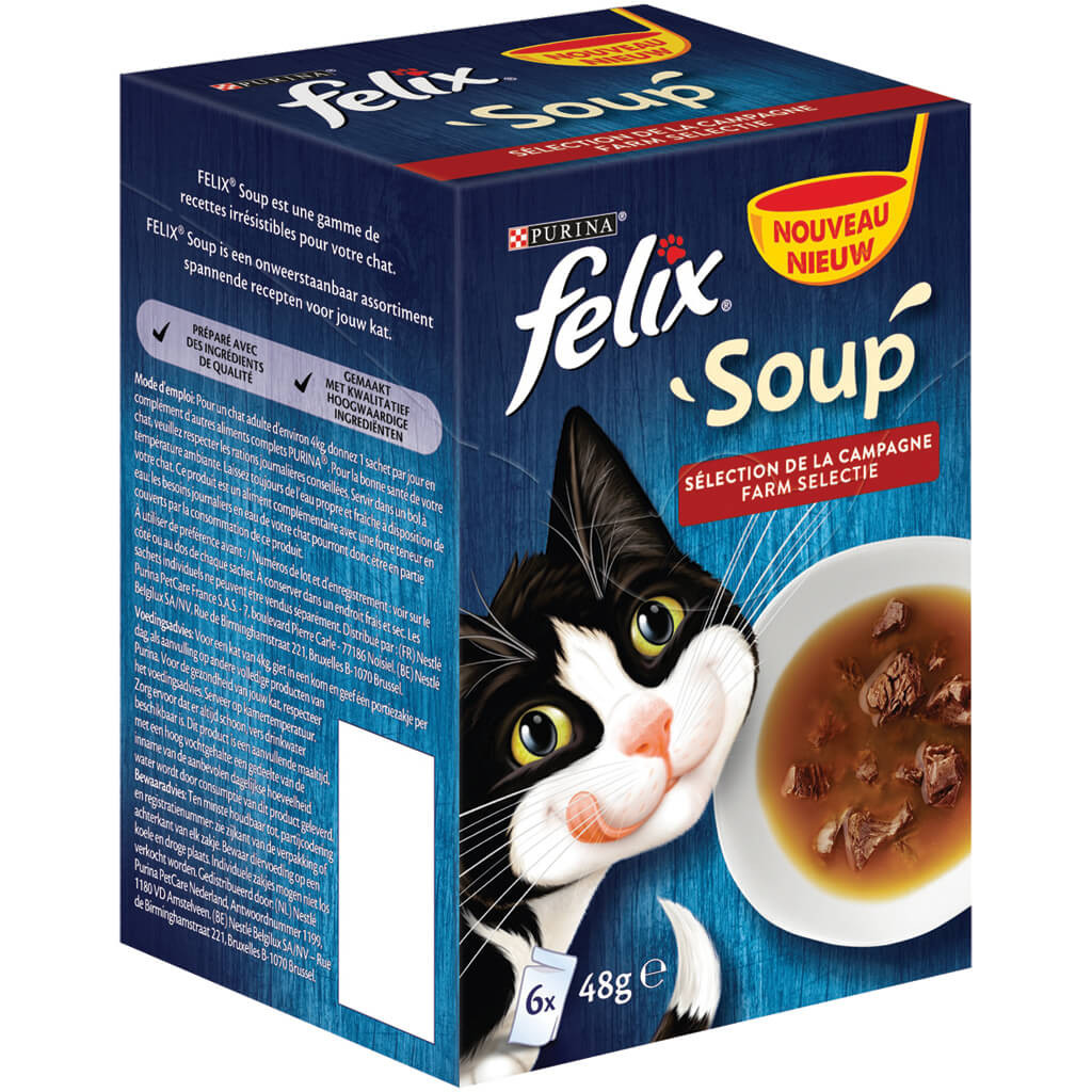 Felix Soup Farm Selectie Kattensoep 6 x 48 g