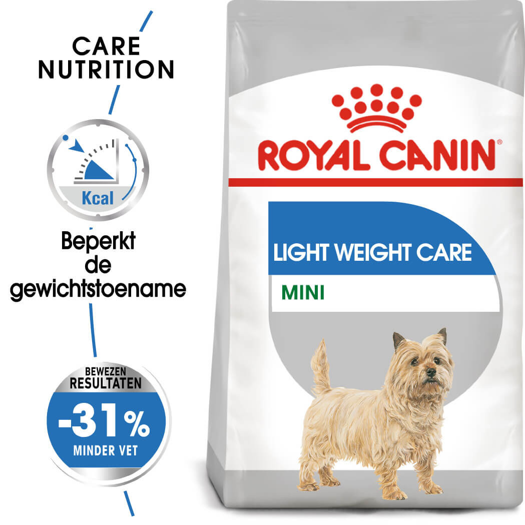 zeil barrière schilder Royal Canin Mini Light Weight Care Hondenvoer