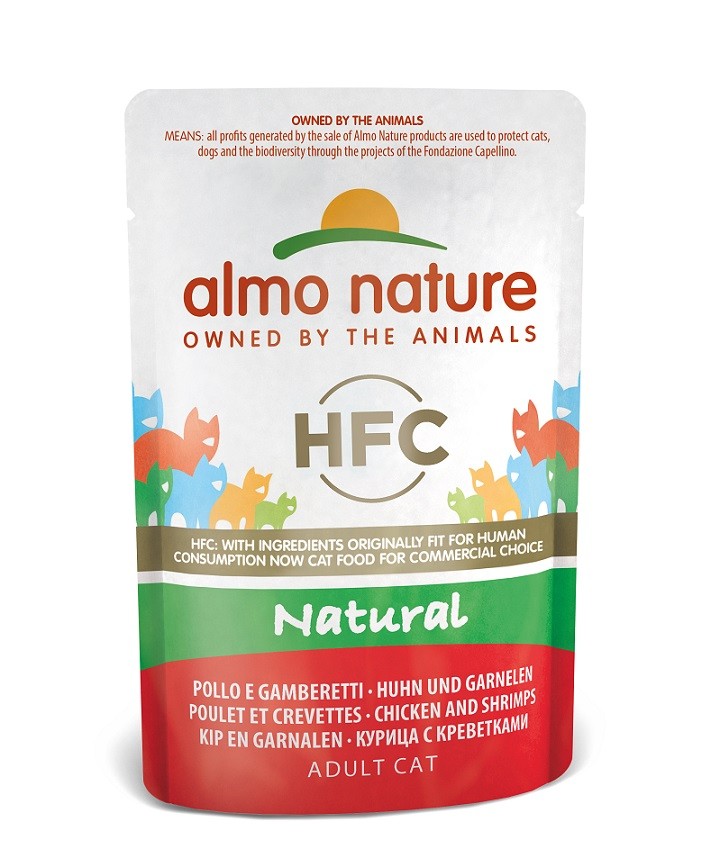 Almo Nature HFC Natural kip met garnalen natvoer kat (55 g)