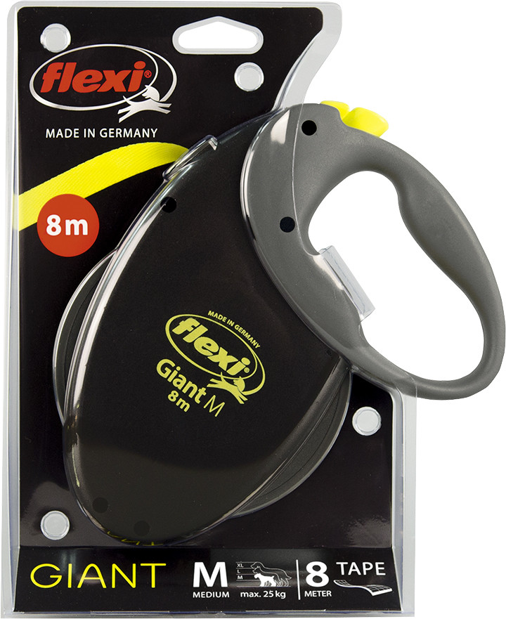 Flexi Giant M 8 meter neon voor de hond