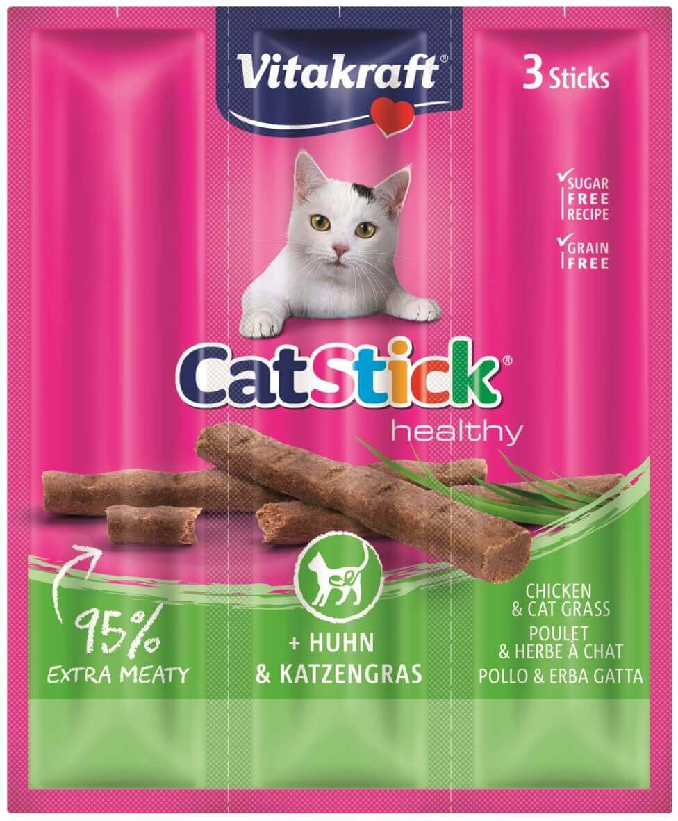 Vitakraft Catstick Healthy kip & kattengras kattensnoep
