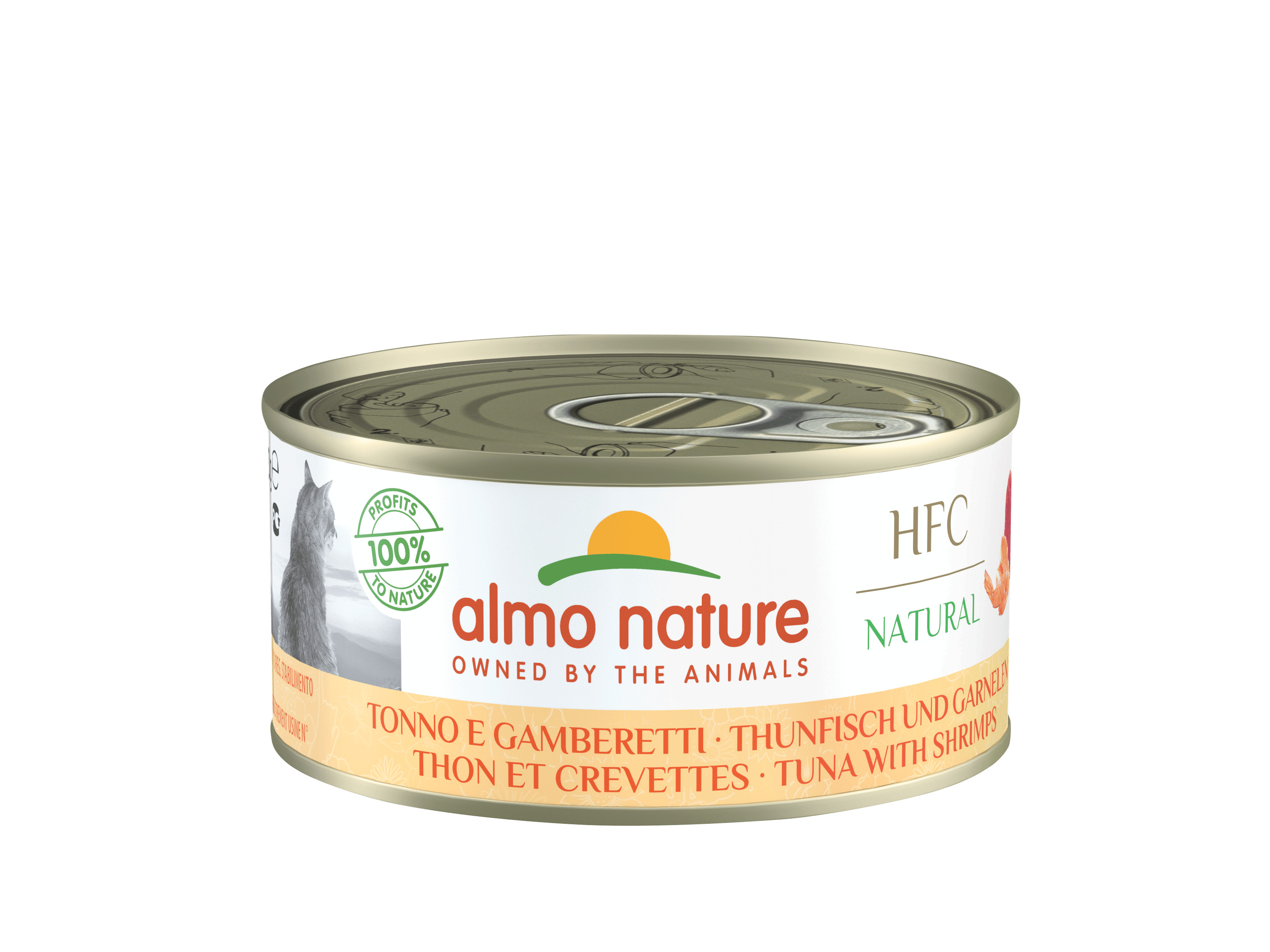 Almo Nature HFC Natural tonijn met garnalen natvoer kat (150 g)