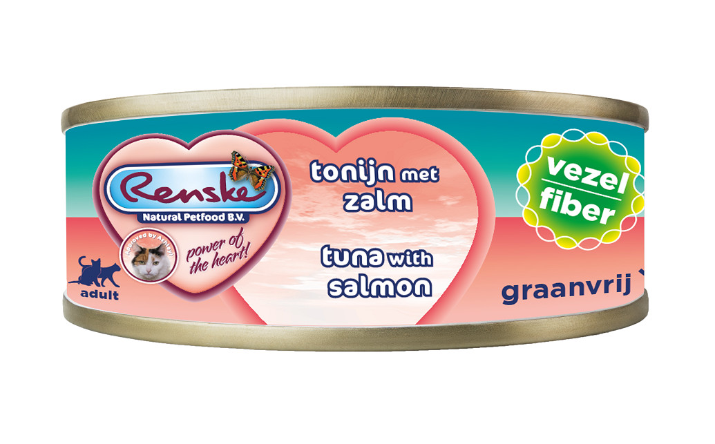 Renske vezel tonijn met zalm nat kattenvoer (70 gram)