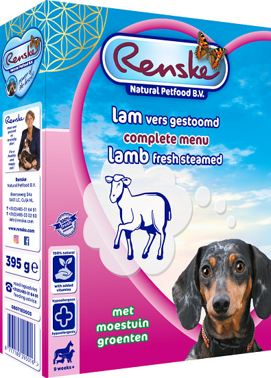 Renske vers gestoomd lam hondenvoer (395 gr)
