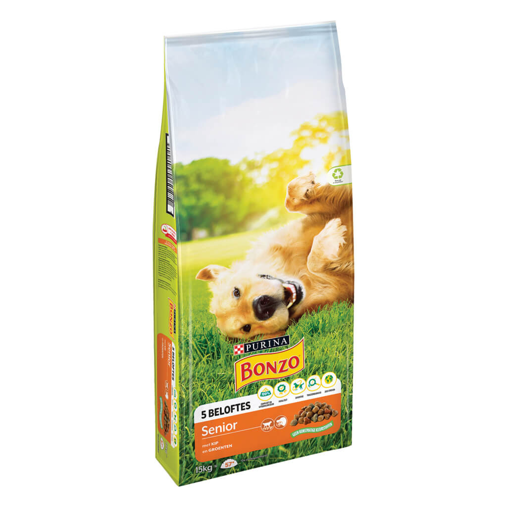 Purina Bonzo (Friskies) Senior hondenvoer met kip en groenten