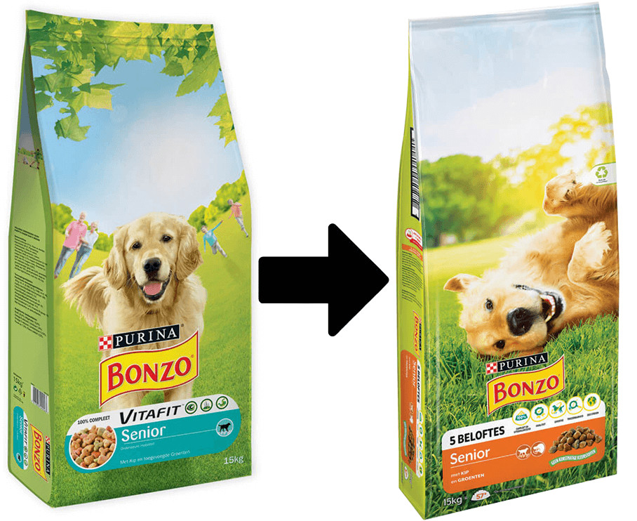 Purina Bonzo Senior hondenvoer met  kip en groenten