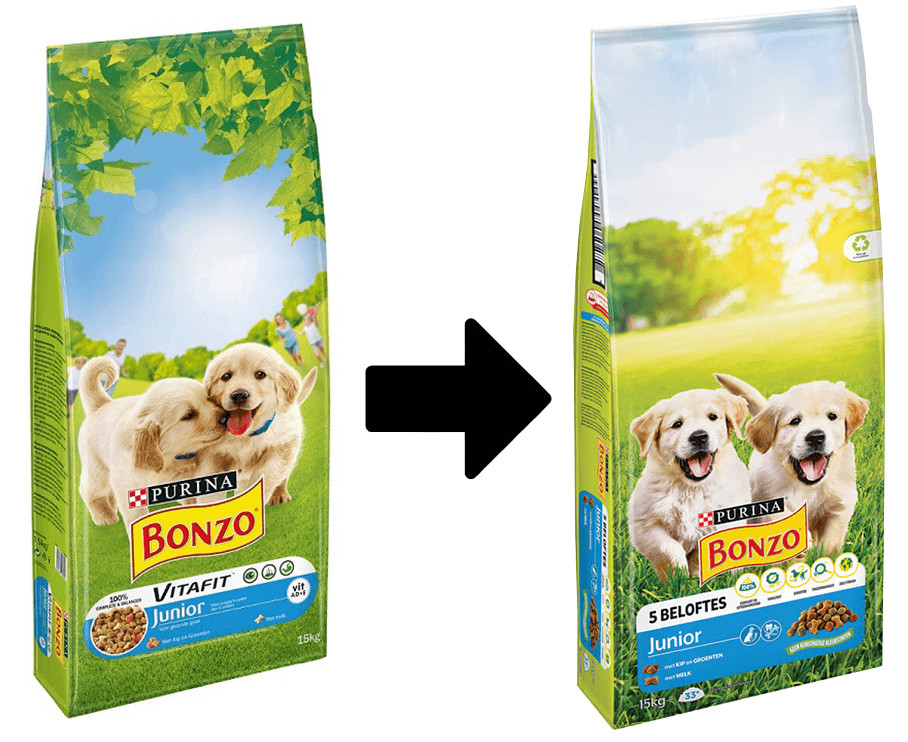 Purina Bonzo Junior met kip, groenten, melk hondenvoer