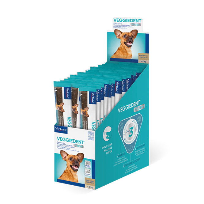 Virbac Veggiedent Single kauwstrips hond XS (45 st.)