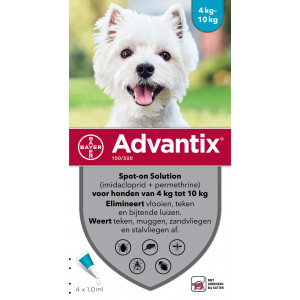 Advantix 100/500 voor honden van 4 tot 10 kg