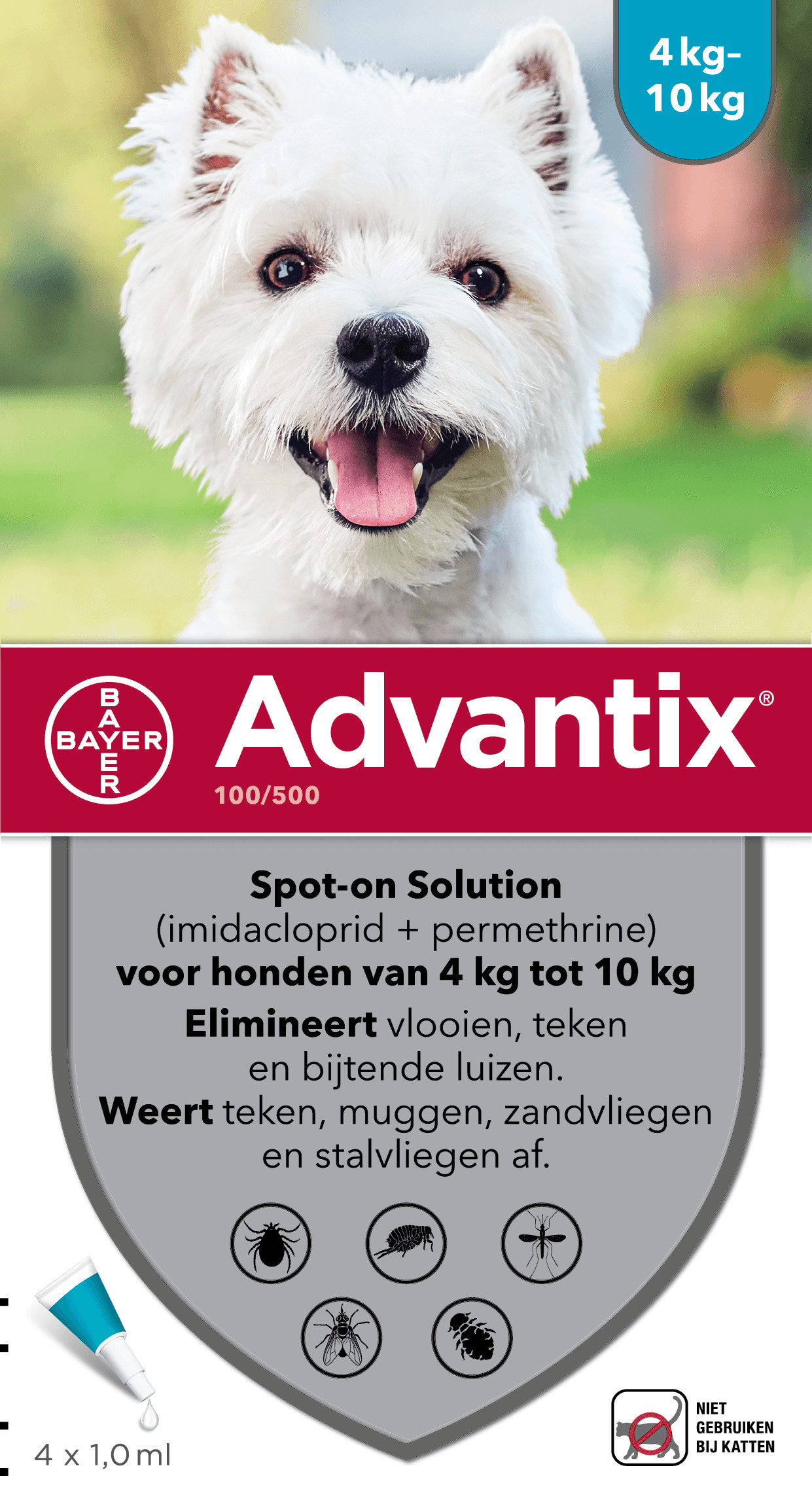 Advantix 100/500 voor honden van 4 tot 10 kg