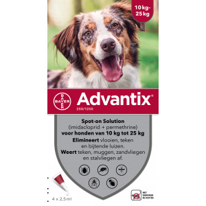 Advantix 250/1250 voor honden van 10 tot 25 kg