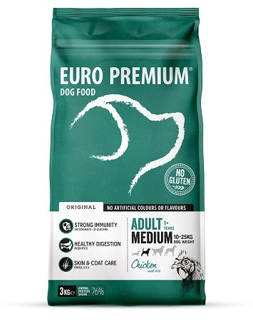 Euro Premium Adult Medium Chicken & Rice hondenvoer