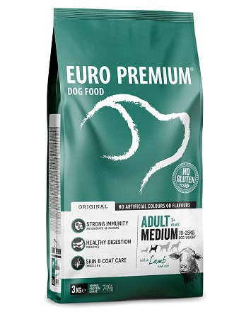 Euro Premium Adult Medium w/Lamb & Rice hondenvoer