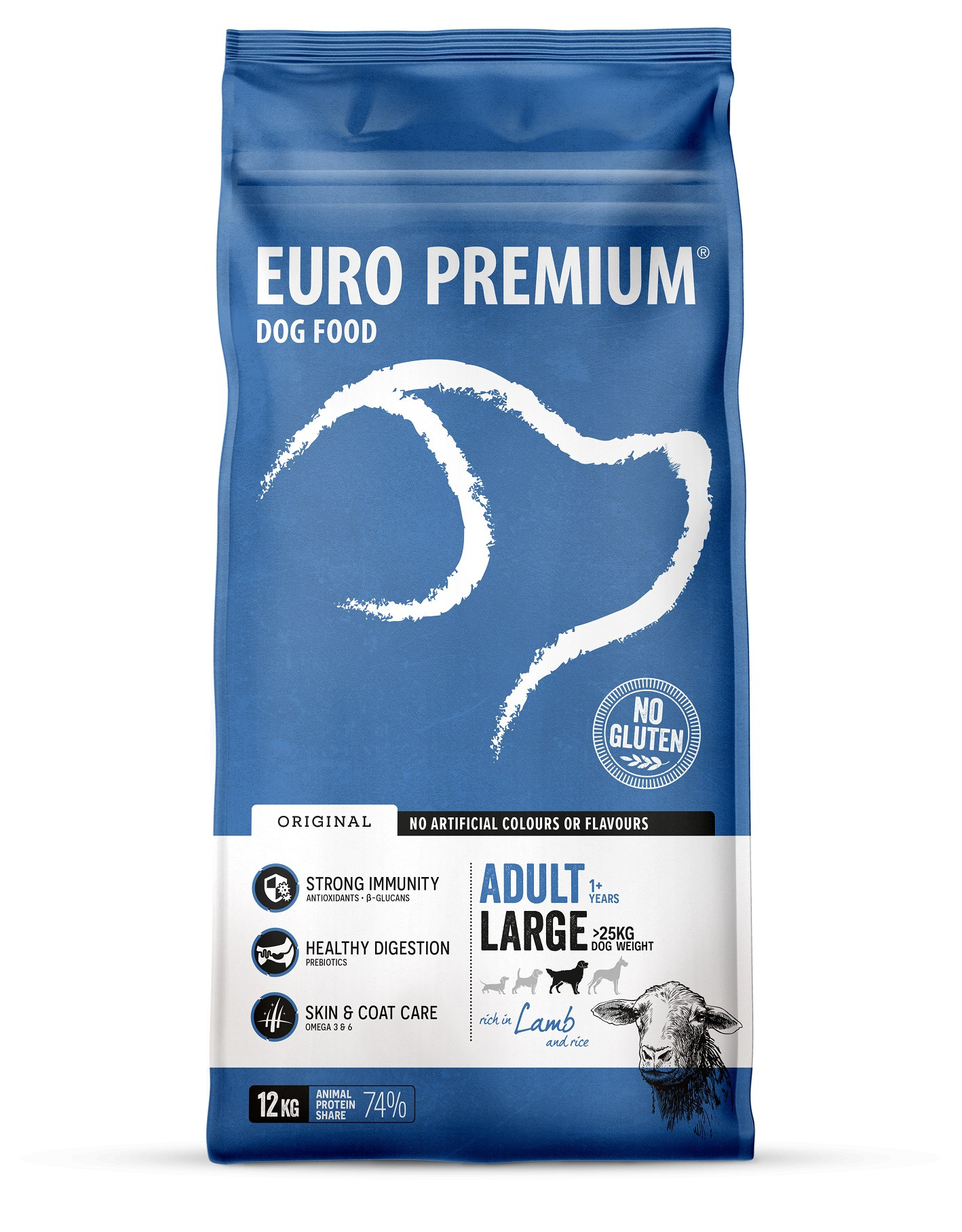 Euro Premium Adult Large w/Lamb & Rice hondenvoer