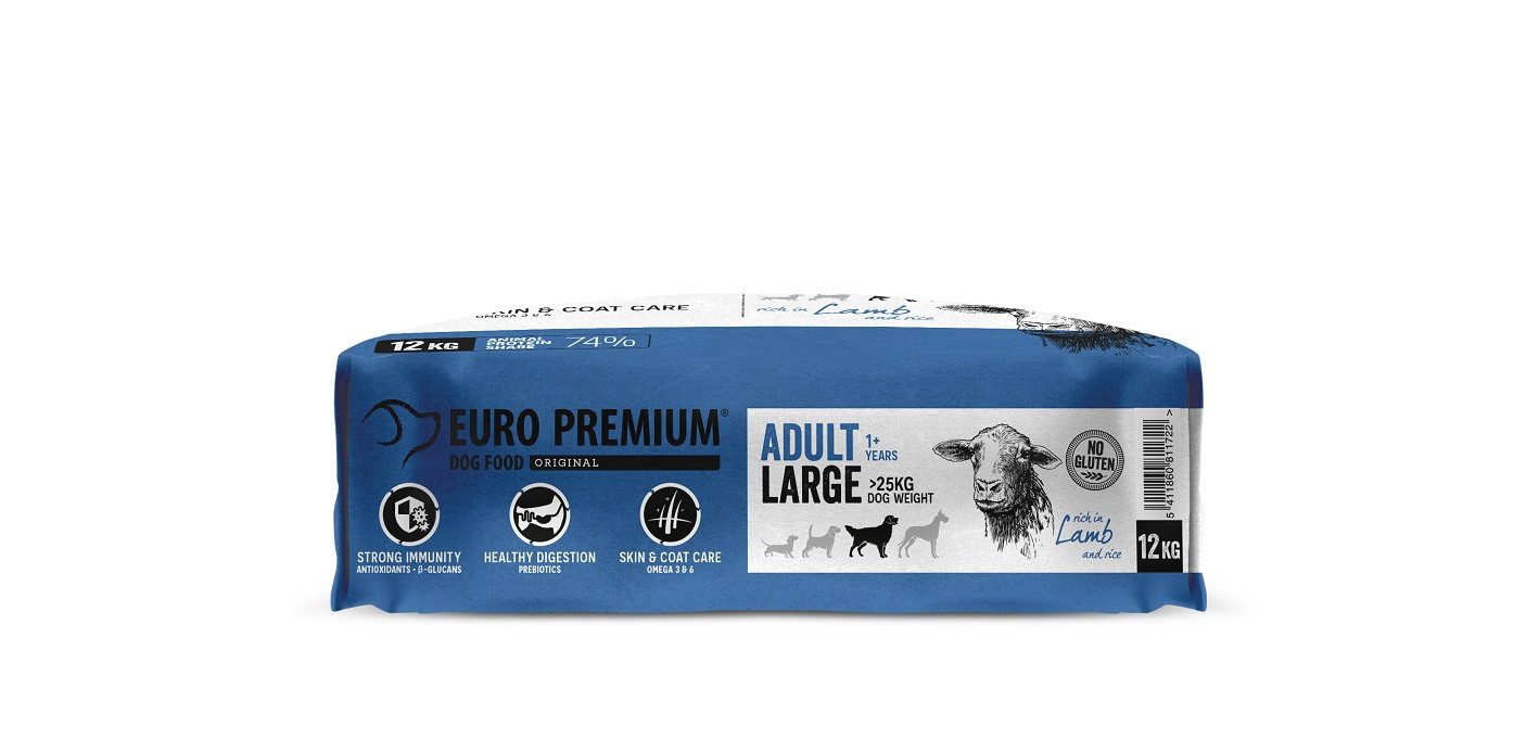 Euro Premium Adult Large w/Lamb & Rice hondenvoer
