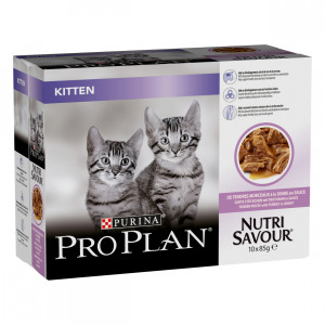 Pro Plan Kitten Nutrisavour met kalkoen natvoer kat 10x85g