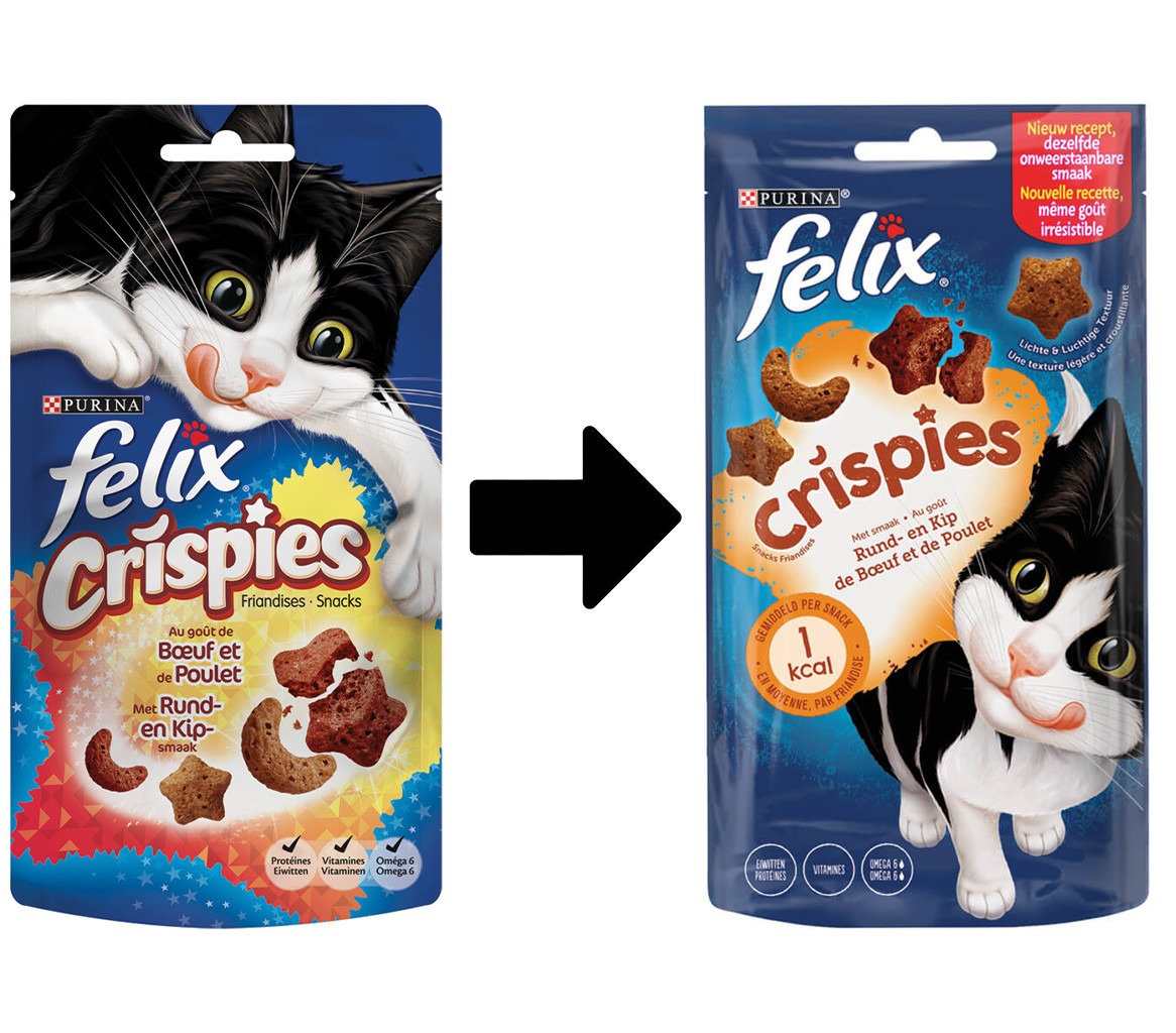 Felix Crispies met rund- & kipsmaak kattensnack