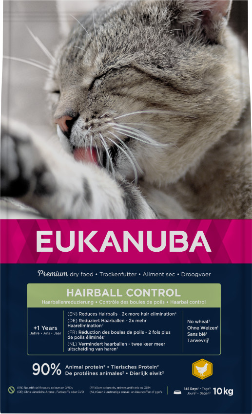 Eukanuba Adult Hairball en Indoor voor de kat