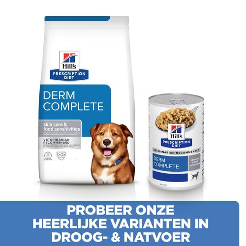 Hill's Prescription Diet Derm Complete nat hondenvoer (370 g blik)