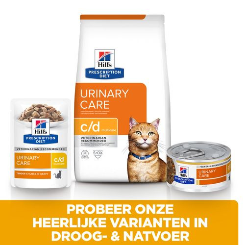 Hill's Prescription Diet C/D Multicare Urinary Care nat kattenvoer met kip maaltijdzakje multipack