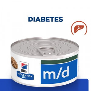 Hill's Prescription Diet M/D Diabetes Care nat kattenvoer met lever blik