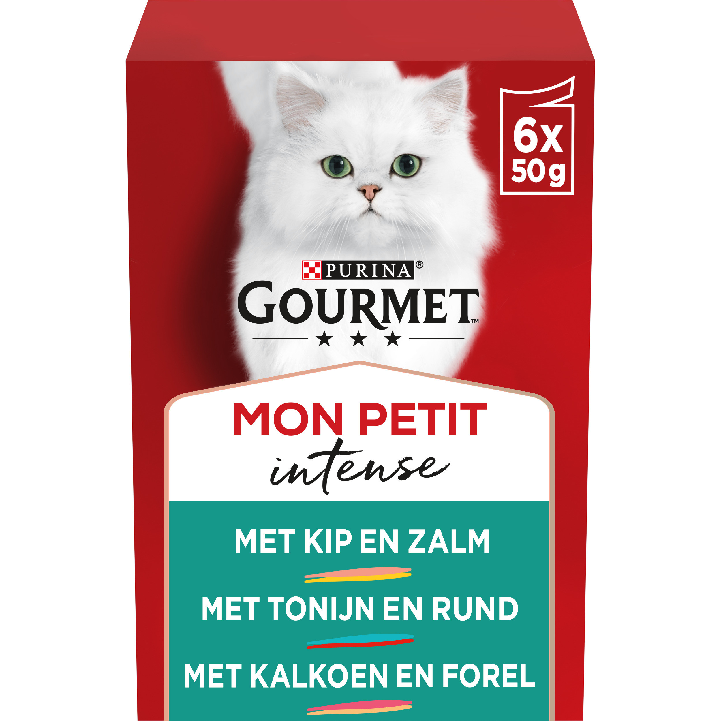 Gourmet Mon Petit Intense met vis & vlees natvoer kat