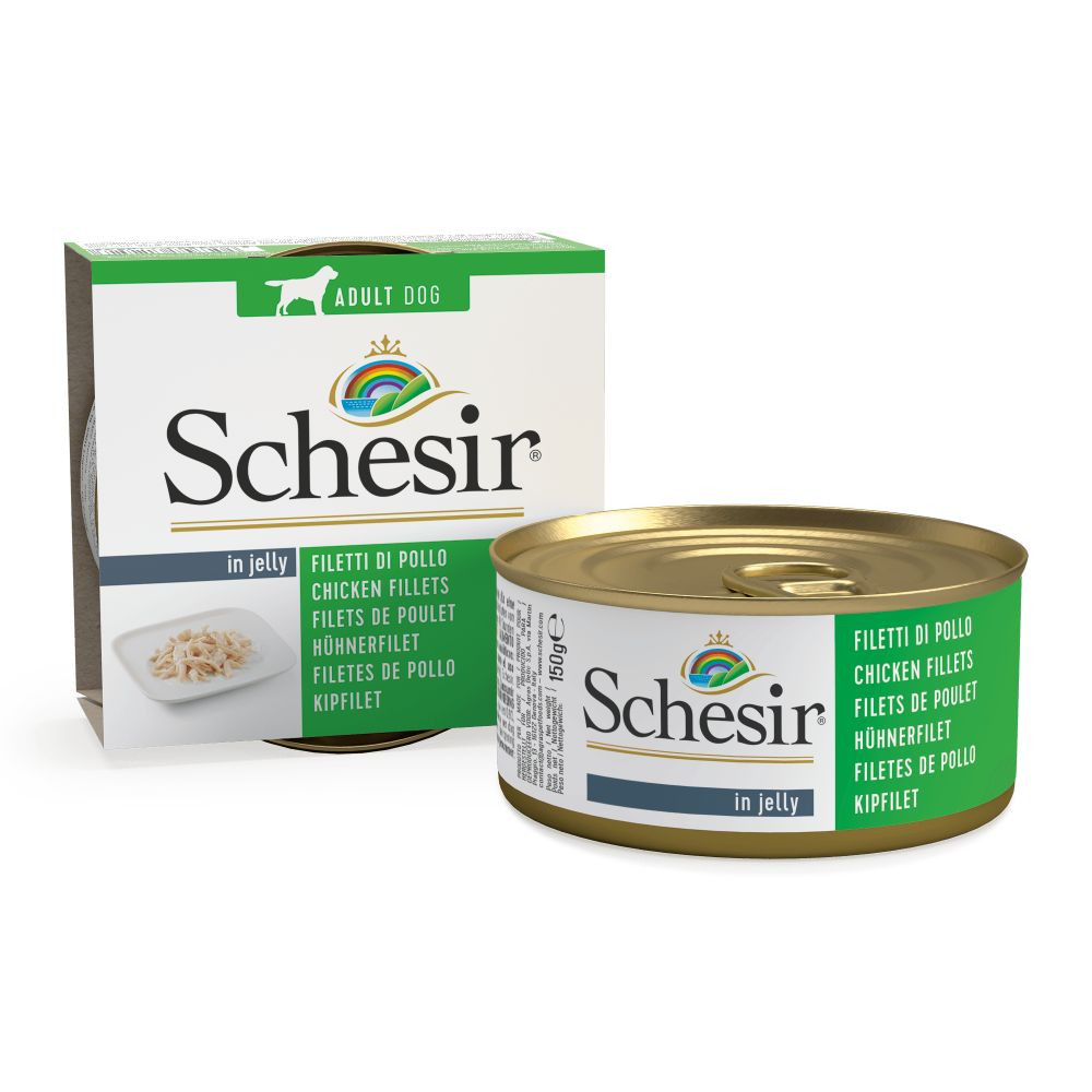 Schesir kipfilet (in jelly) natvoer hond (blikjes 150 g)