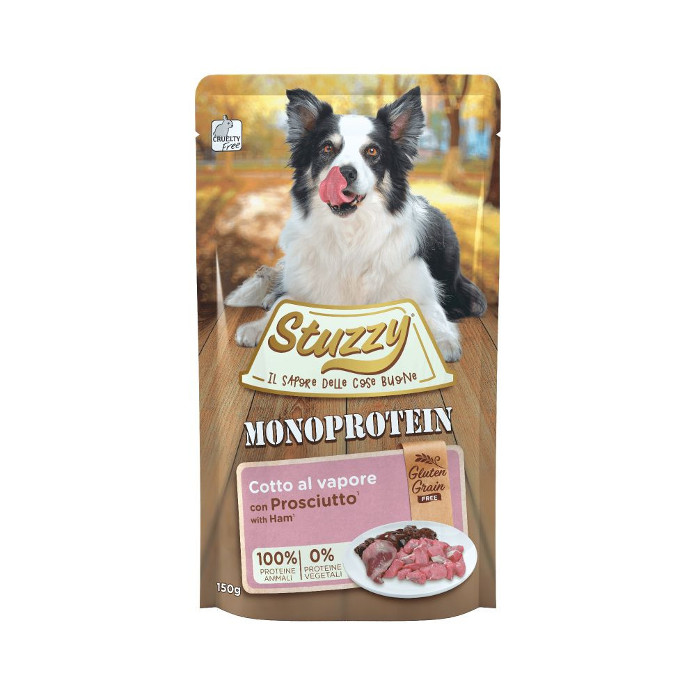 kruipen Misverstand Discriminatie op grond van geslacht Stuzzy Dog Grain Free Monoprotein ham nat hondenvoer 150 gram