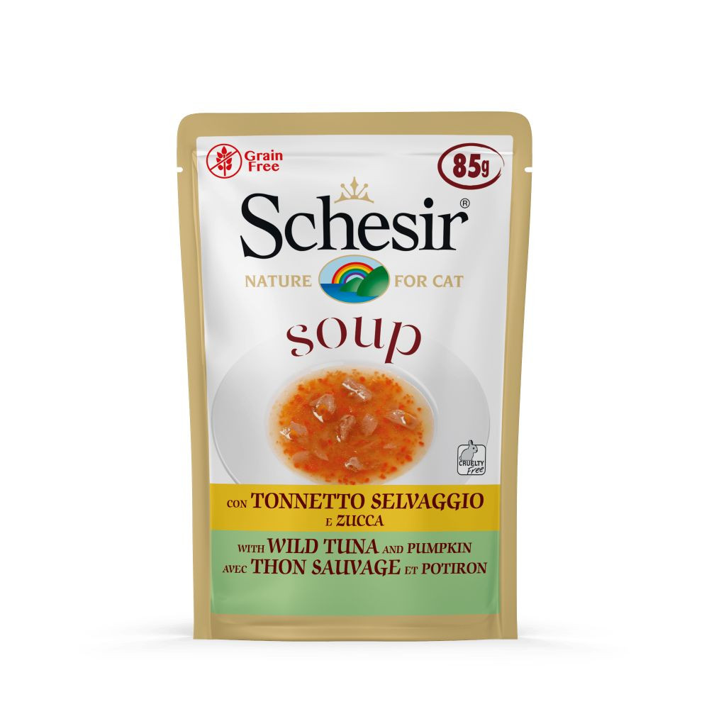 Schesir Cat Soup Wilde Tonijn & Pompoen