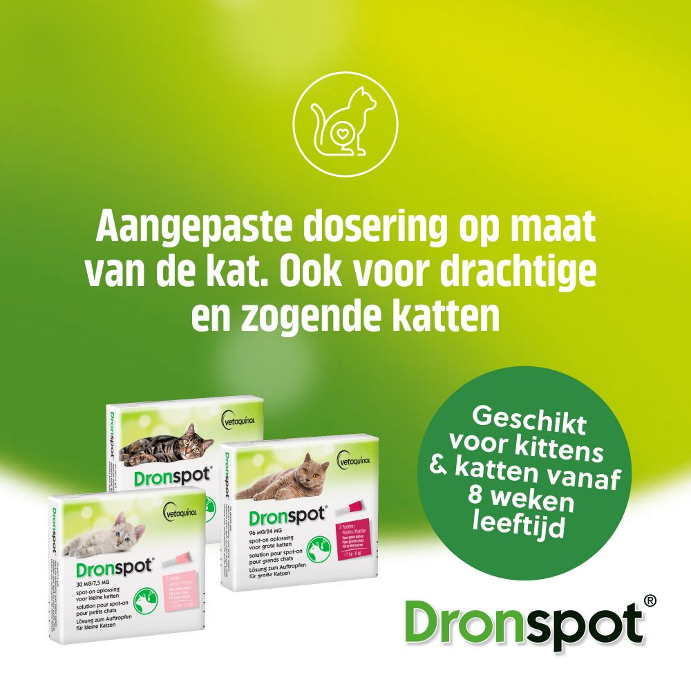 Dronspot 60 mg/15 mg Spot-on oplossing voor  katten (2,5 - 5 kg)