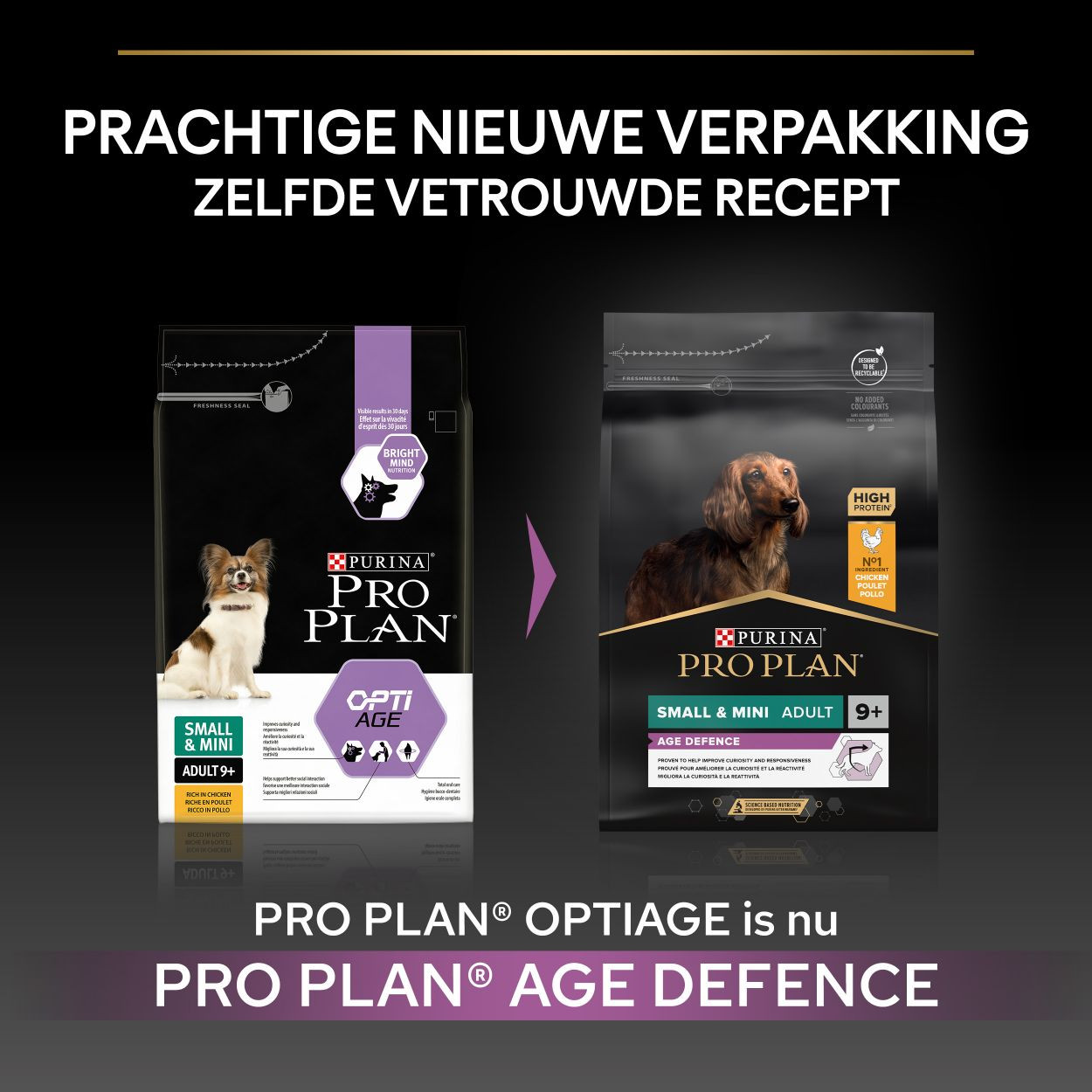 Pro Plan Small & Mini Adult 9+ Age Defence met kip hondenvoer