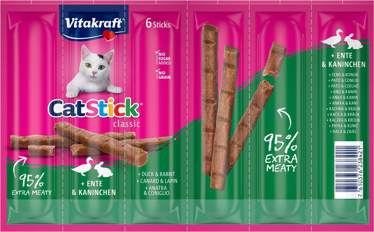 Vitakraft Catstick Classic met eend & konijn kattensnoep
