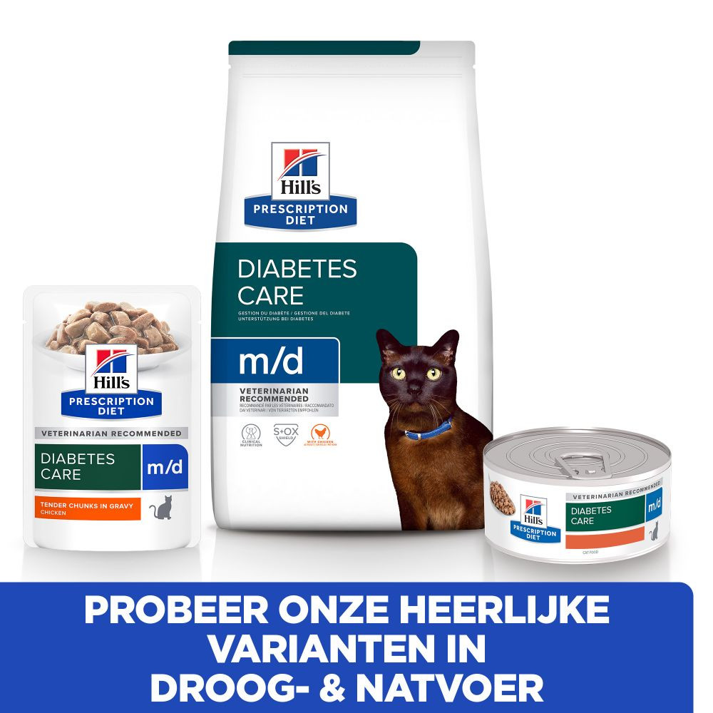 Hill's Prescription Diet M/D Diabetes Care natvoer kat met kip maaltijdzakje