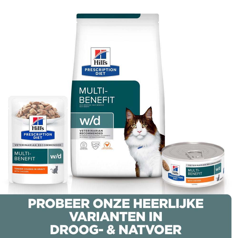 Hill's Prescription Diet W/D Multi-Benefit natvoer kat met kip maaltijdzakje